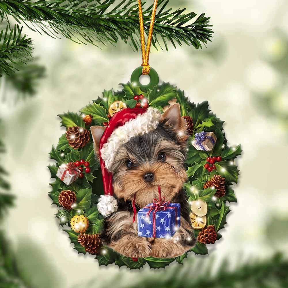 Yorkshire Terrier And Christmas Gift For Her Gift For Him Gift For Yorkshire Terrier Lover Ornament
