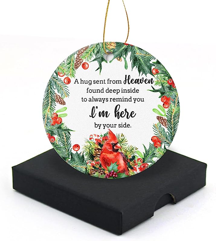 Remind You I'M Here By Your Side Christmas Ornament Round Christmas Tree Ornaments Keepsake In Memory Of Loved One Thoughtful Sympathy Gift For Loss Of Loved One 3" With A Gift Box