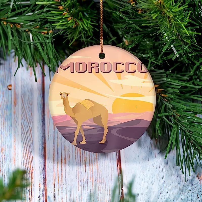 Morocco Travel Christmas Ornaments, First Christmas Ornament, Personalized Christmas Ornament, Name Ornament Gift Mother