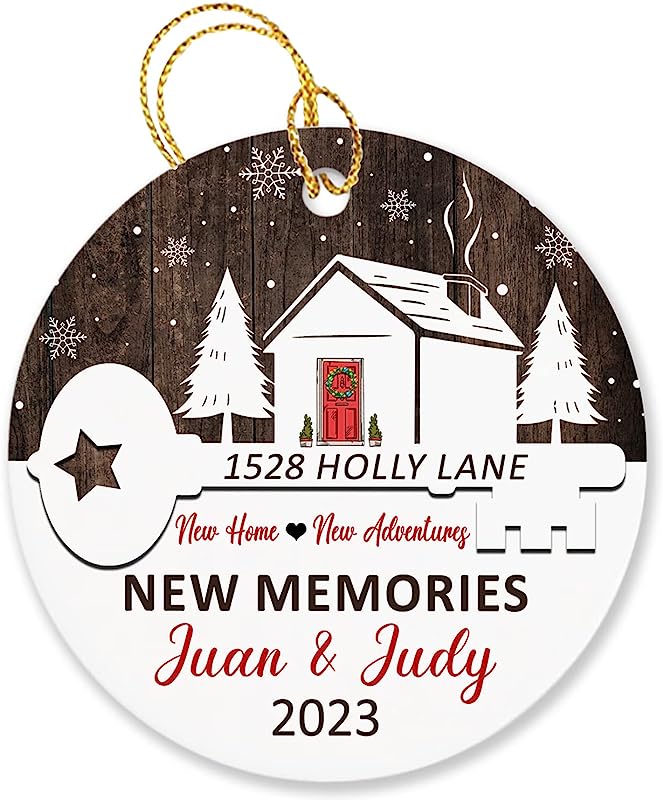 New Home New Adventures New Memories Ornament, Personalized New Home Ornament, First Home Ornament, New House Ornament Gift For New Homeowners, Custom House Address Ornament