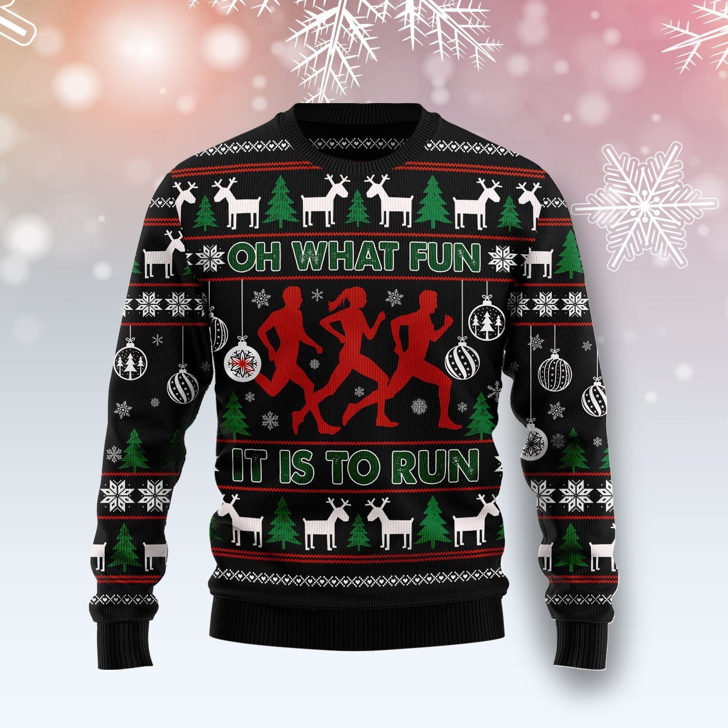 Running Oh What Fun Ugly Christmas Sweater
