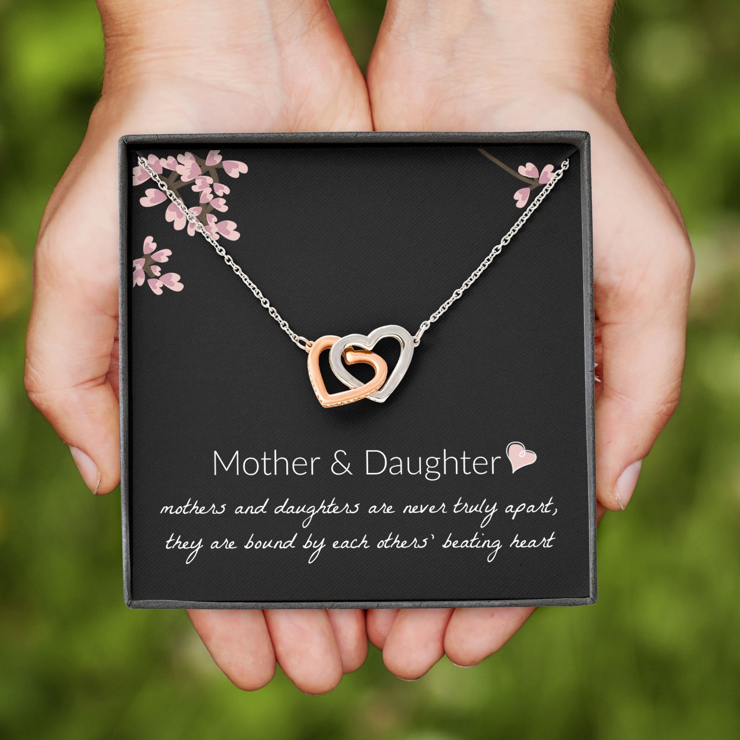 Mother and Daughter Necklace - Mother and Daughter Are Never Truly Apart, Gift for Mother and Daughter Interlocking Hearts Necklace - XL051Y