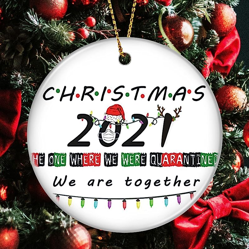 Btysun Quarantine Christmas Ornament We Were Together Ornaments Christmas Home Decor Surviving Ceramic Round Decorations For Christmas Tree