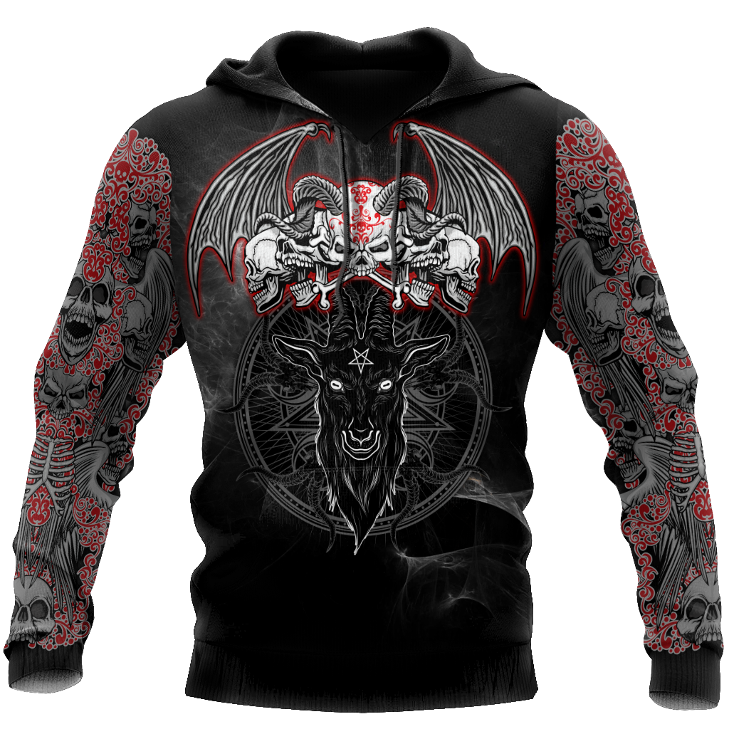 Skull Gifts Satanic Skull Symbols US Unisex Size Hoodie