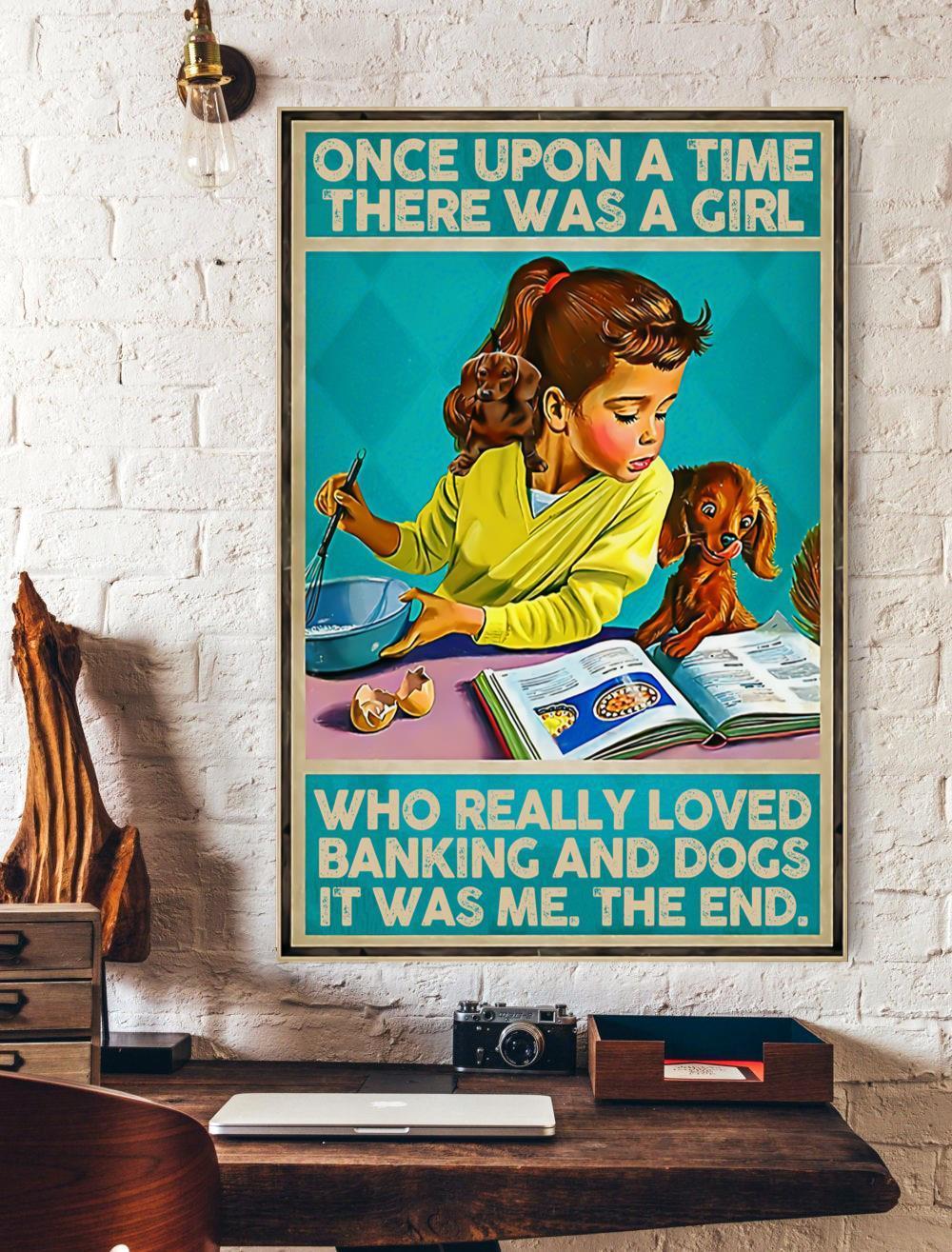 A Girl Who Loved Baking And Dogs Canvas And Poster, Wall Decor Visual Art