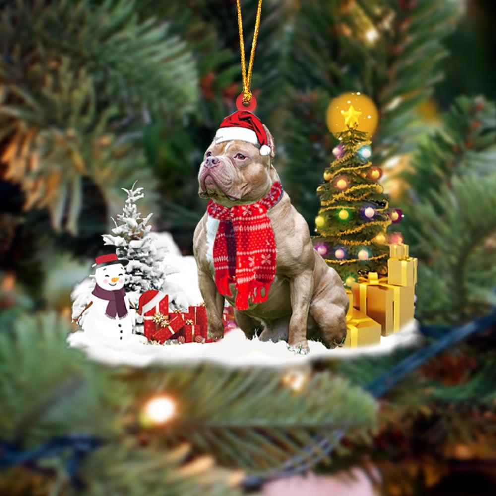 American Bully Dog Christmas Ornaments Christmas Tree Hanging Acrylic Ornament Gift