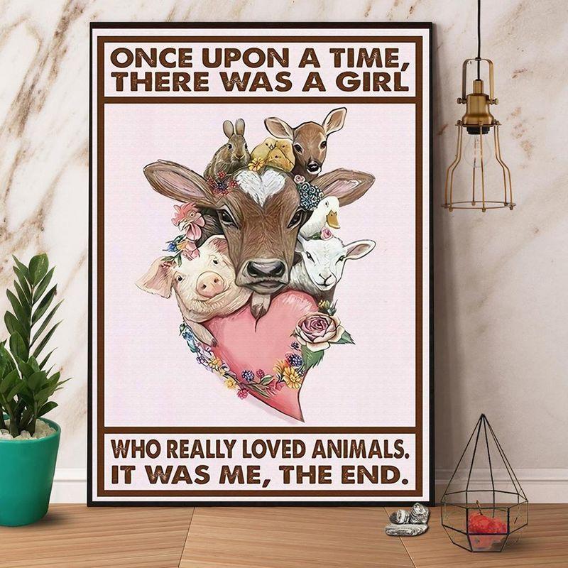 Animals There Was A Girl Who Really Loved Animals Canvas And Poster, Wall Decor Visual Art