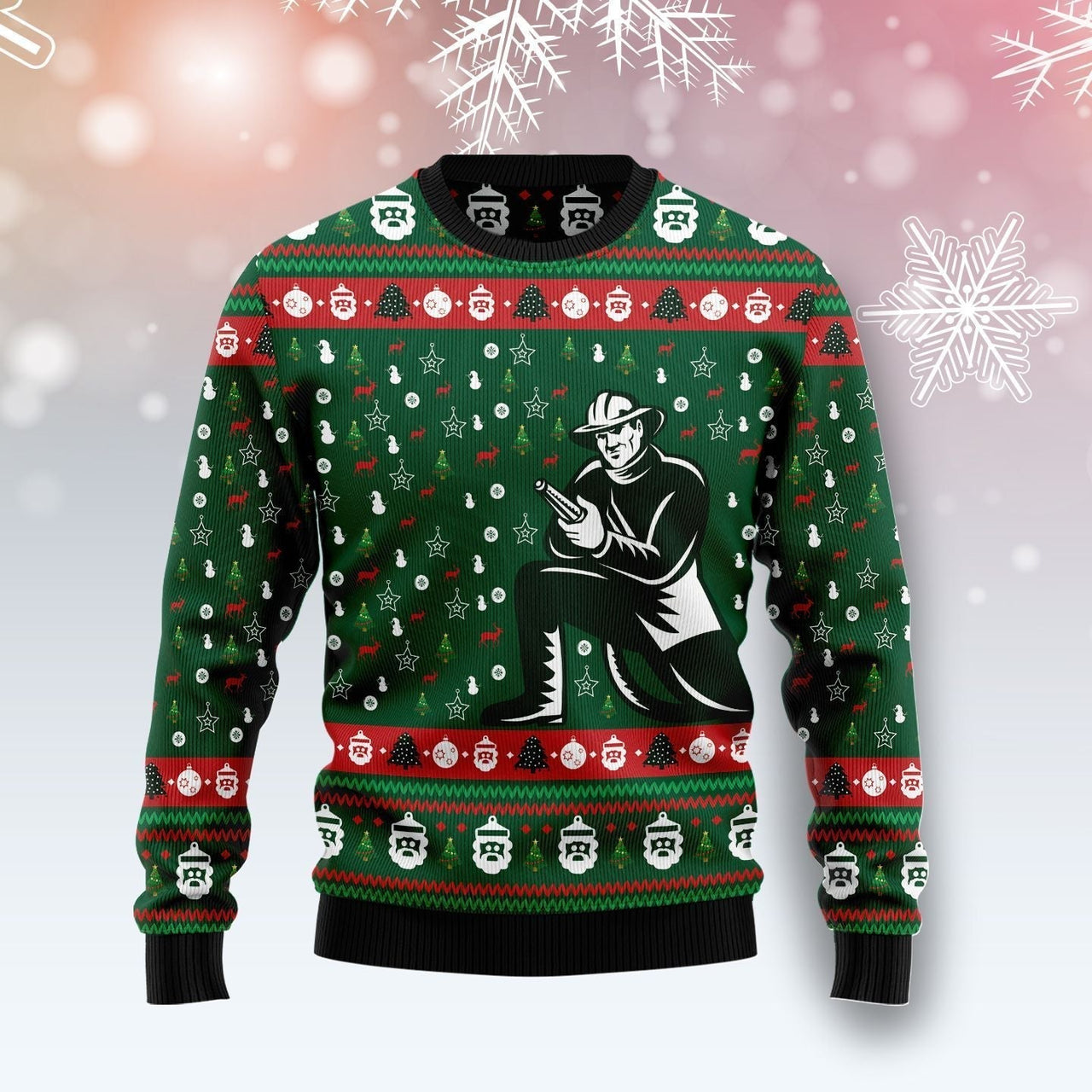 Awesome Firefighter Ugly Christmas Sweater