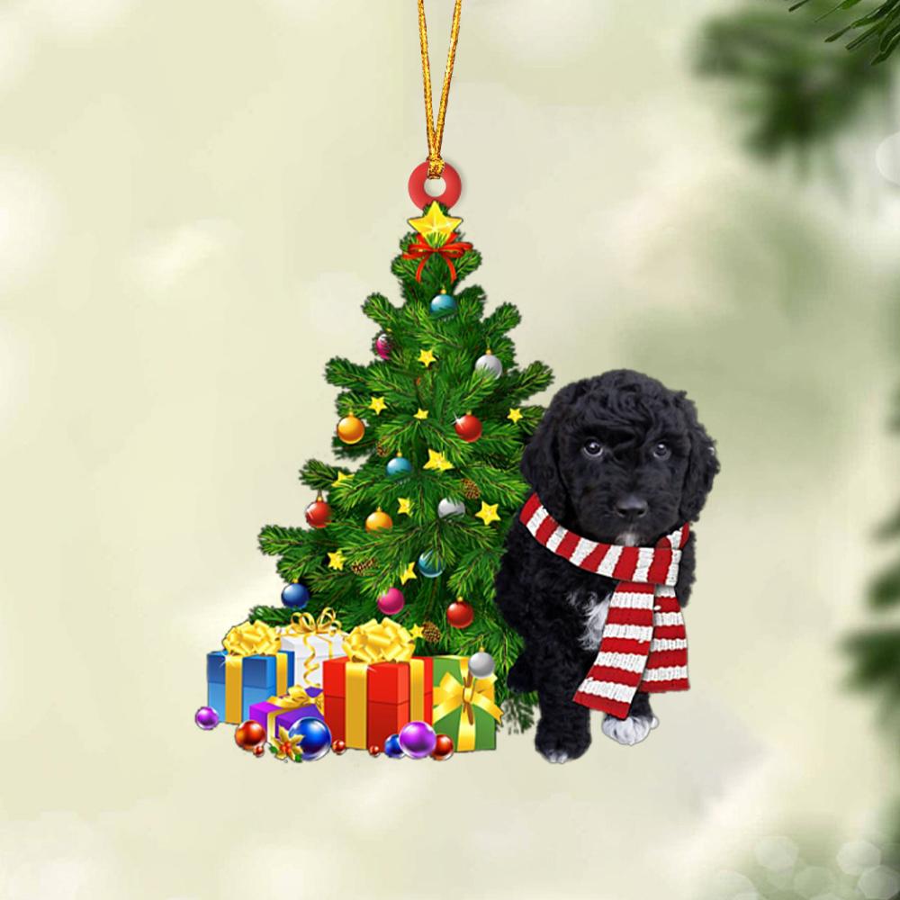 Godmerch- Ornament- BLACK Goldendoodle-Christmas Star Hanging Ornament, Happy Christmas Ornament, Car Ornament