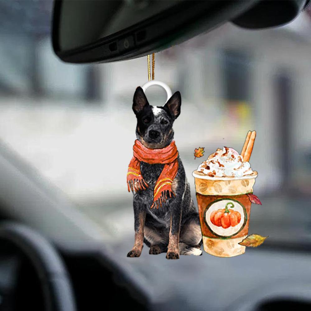 Blue Heeler-Pumpkin Spice Kinda-Two Sided Ornament