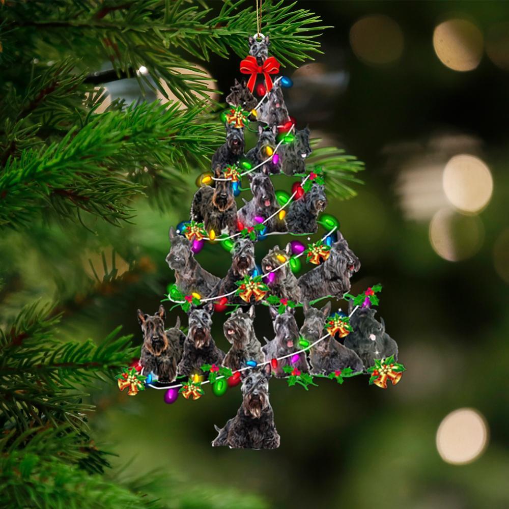 Black Scottish Terrier-Christmas Tree Lights-Two Sided Ornament