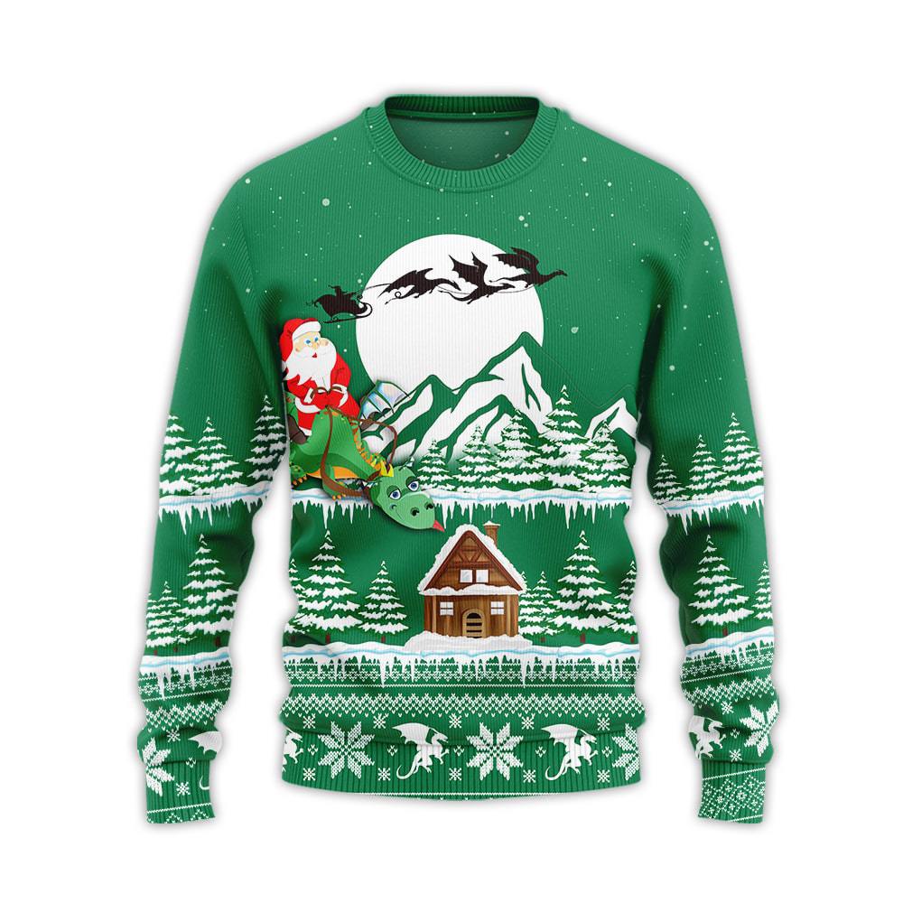 Green Dragon Christmas Ugly Christmas Sweater