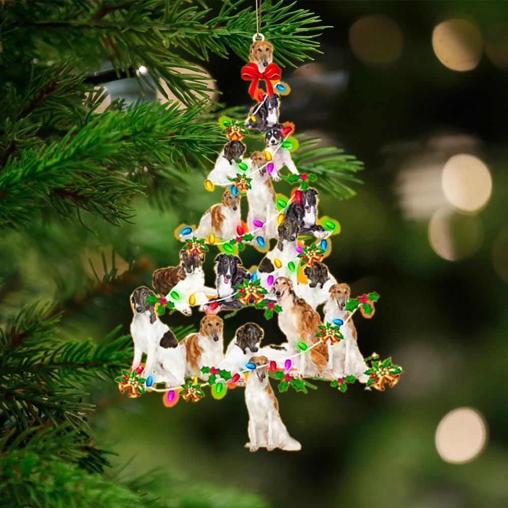 Borzoi-Christmas Tree Lights-Two Sided Ornament