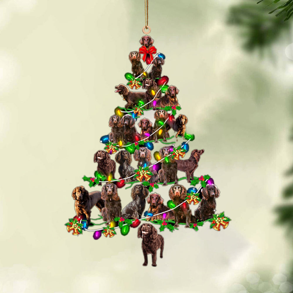 Ornament- Boykin Spaniel-Christmas Tree Lights-Two Sided Ornament, Happy Christmas Ornament, Car Ornament