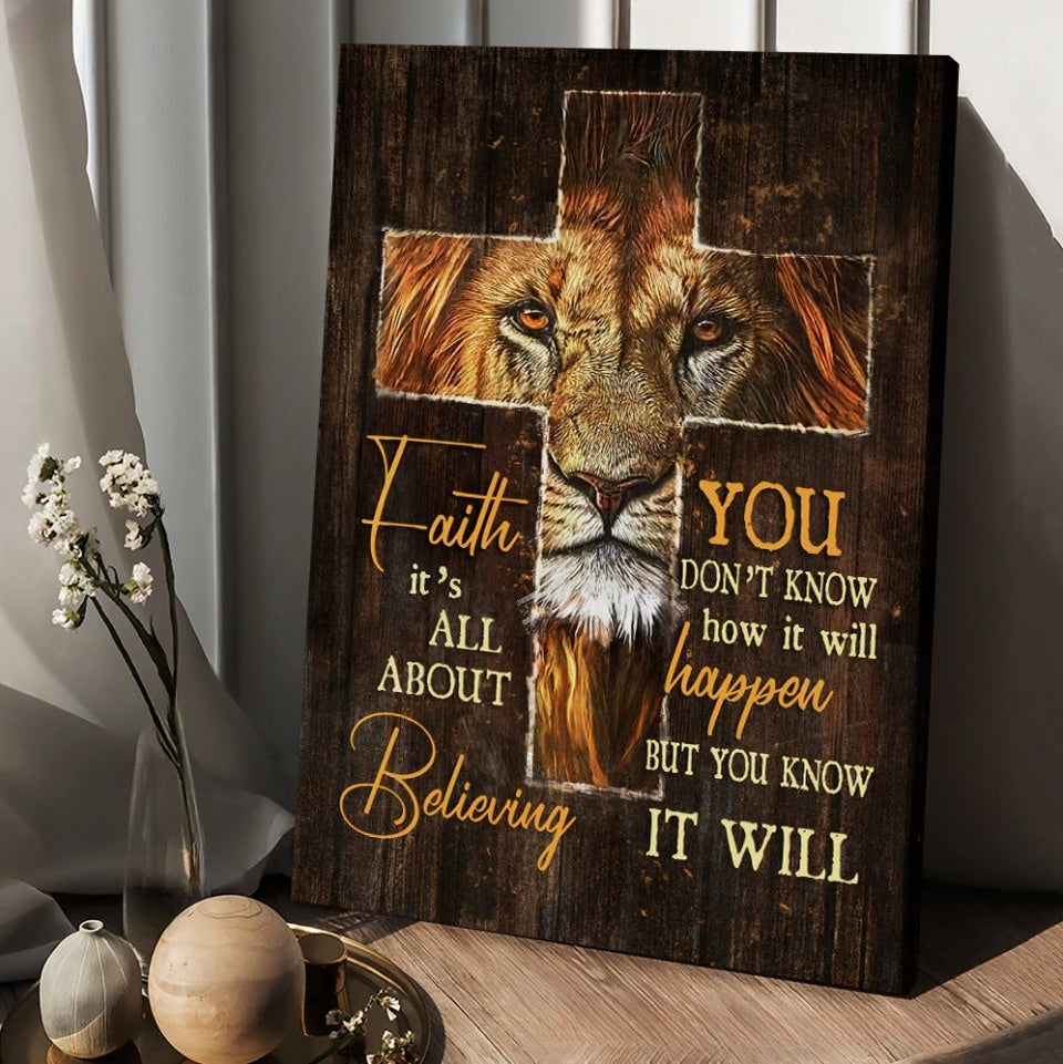 Lion of Judah Cross symbol You don't know how it will happen - Matte Canvas