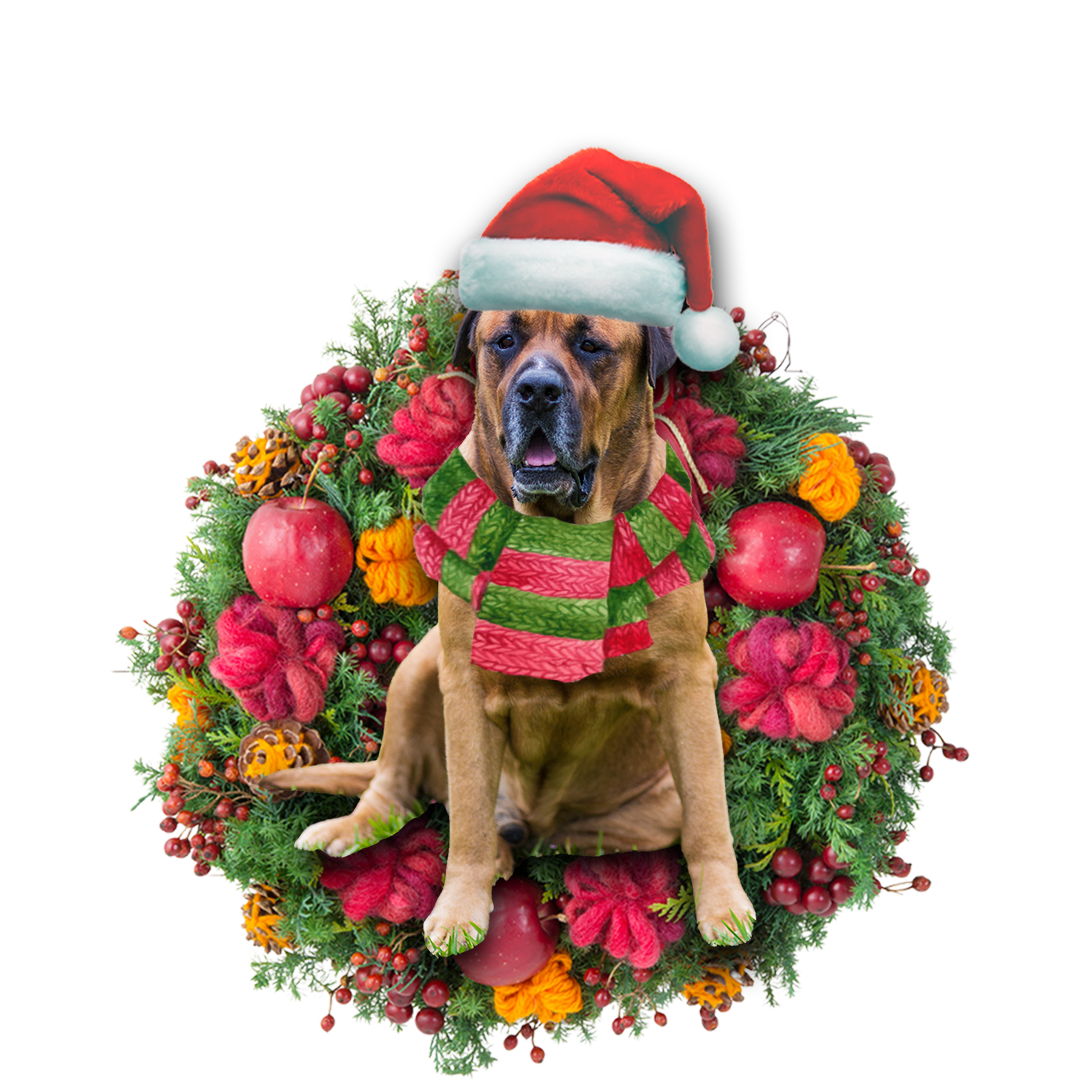 Godmerch- Ornament- Bull Mastiff Christmas Ornament, Happy Christmas Ornament, Car Ornament