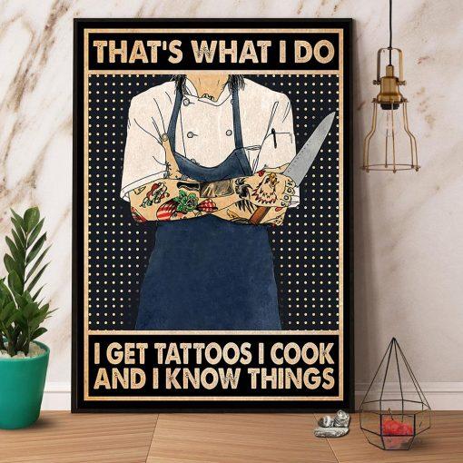 Chef That’S What I Do I Get Tattoos I Cook Canvas And Poster, Wall Decor Visual Art