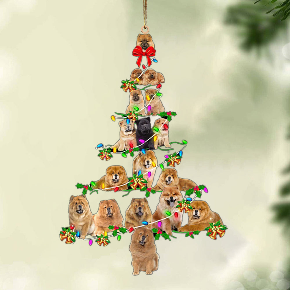 Godmerch- Ornament- Chow Chow-Christmas Tree Lights-Two Sided Ornament, Happy Christmas Ornament, Car Ornament