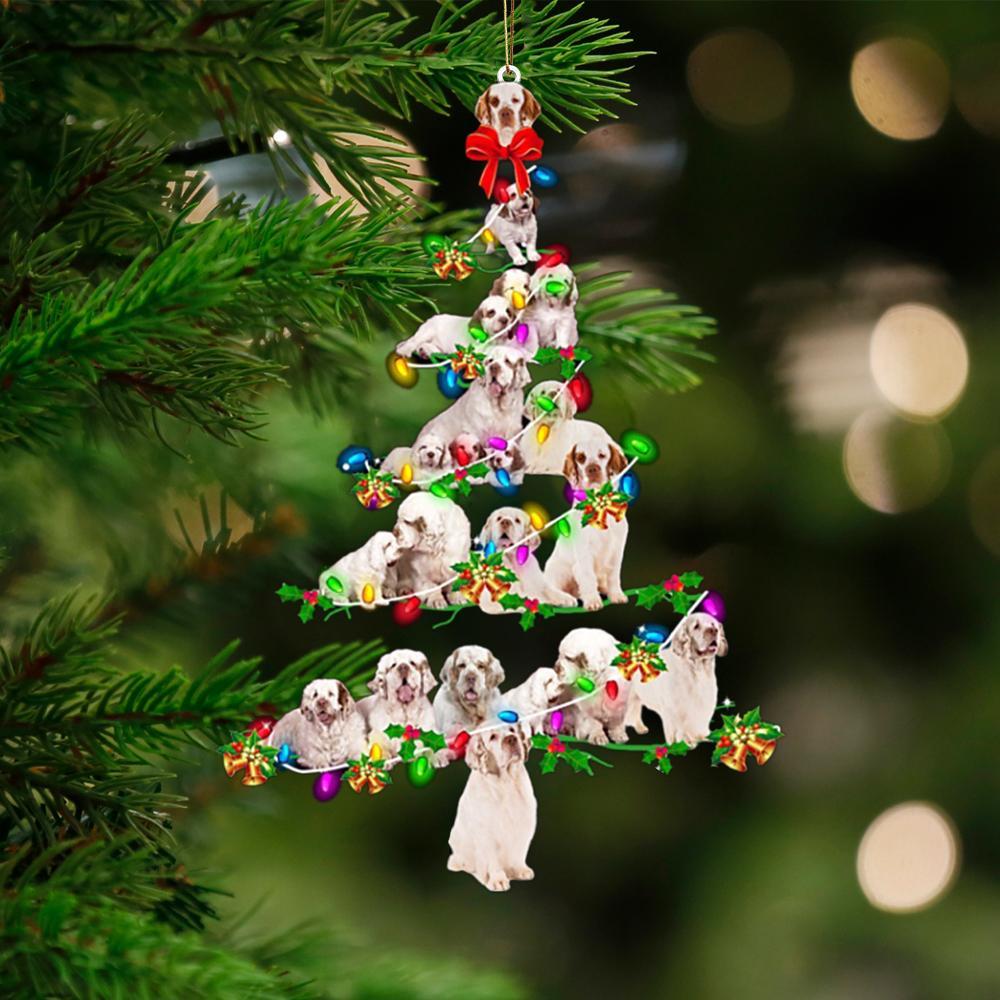 Clumber Spaniel-Christmas Tree Lights-Two Sided Ornament