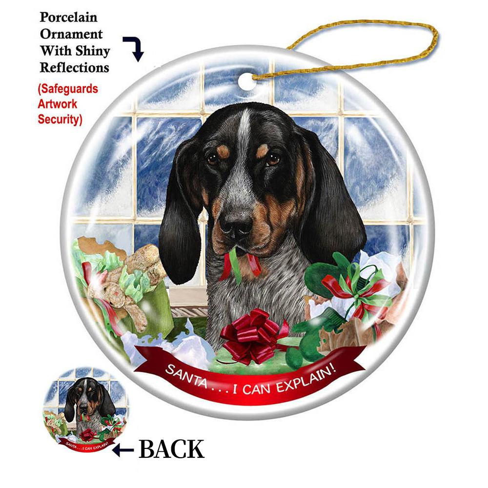 Coonhound Blue Tick Porcelain Hanging Ornament