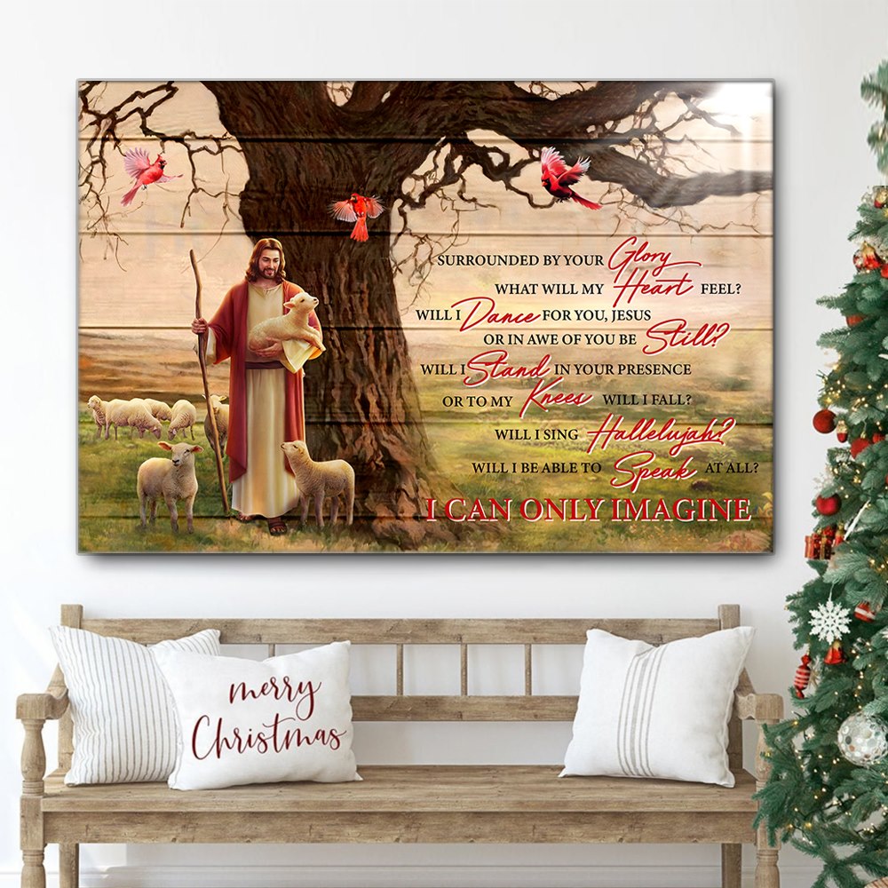 Jesus and sheeps surrounded by your glory what will my heart feel - Matte Canvas (1.25")