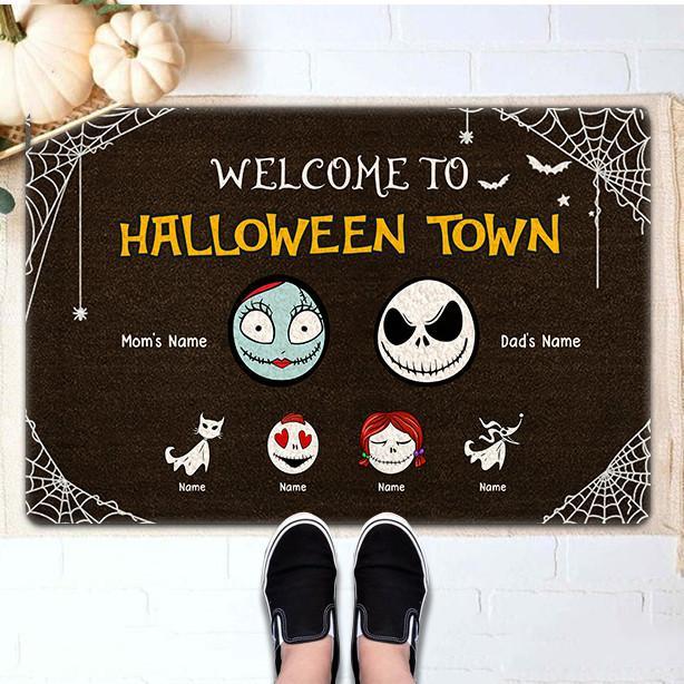 Welcome To Halloween Town Personalized Doormat DO0021