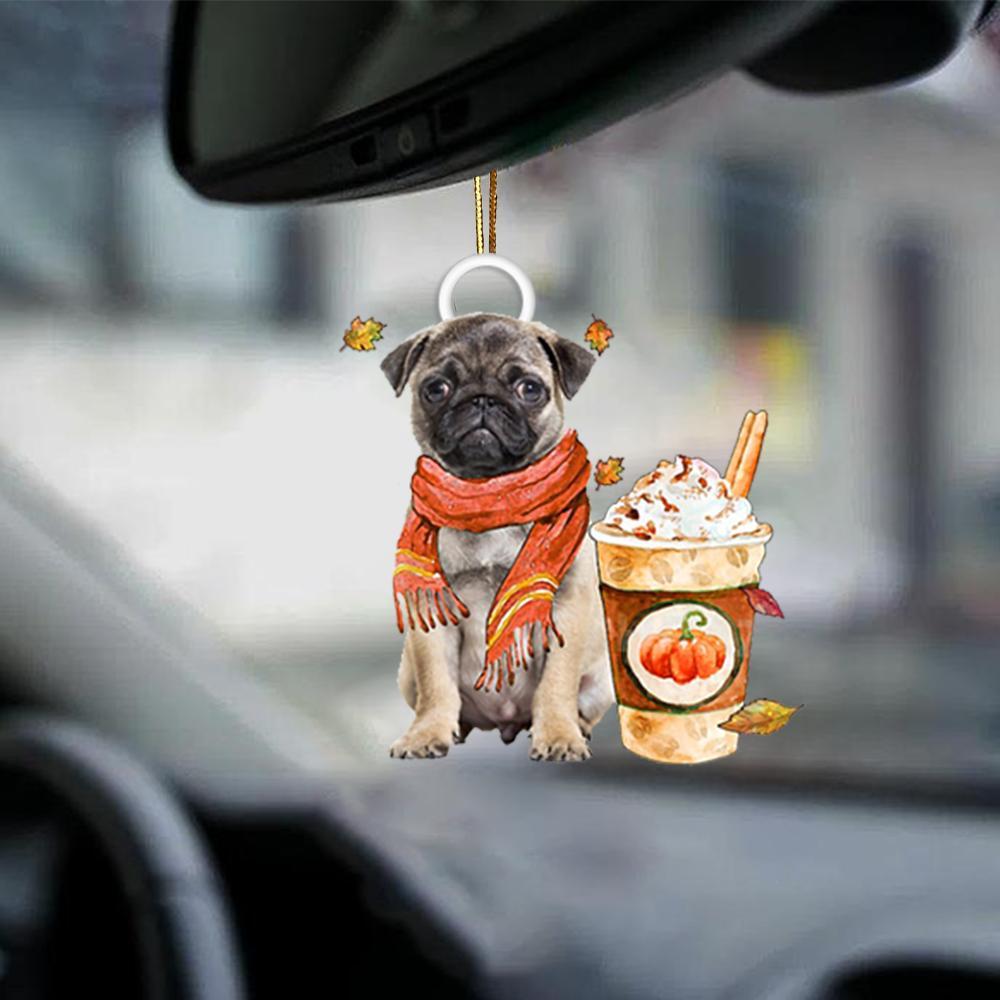 Fawn Pug 2-Pumpkin Spice Kinda-Two Sided Ornament