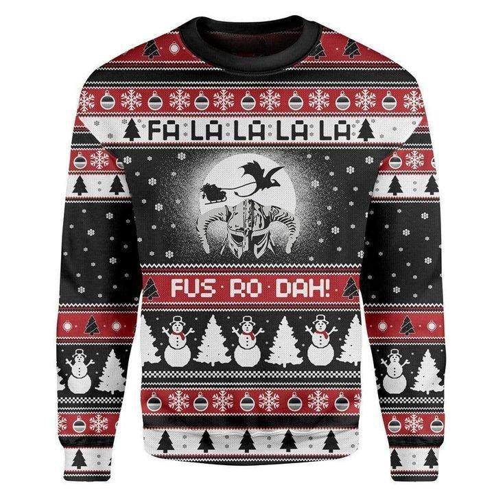 Fa La La La Snowman Tree Xmas Ugly Christmas Sweater