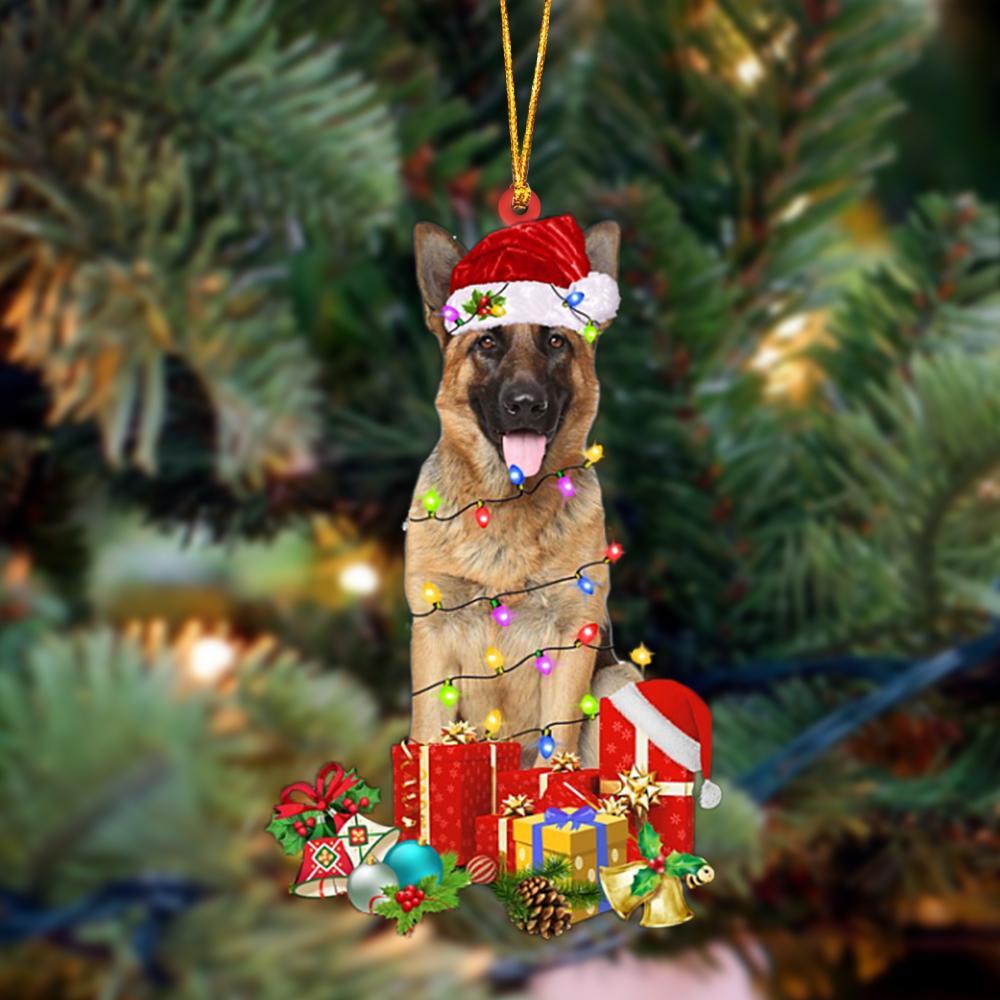 German Shepherd 2-Dog Be Christmas Tree Hanging Ornament