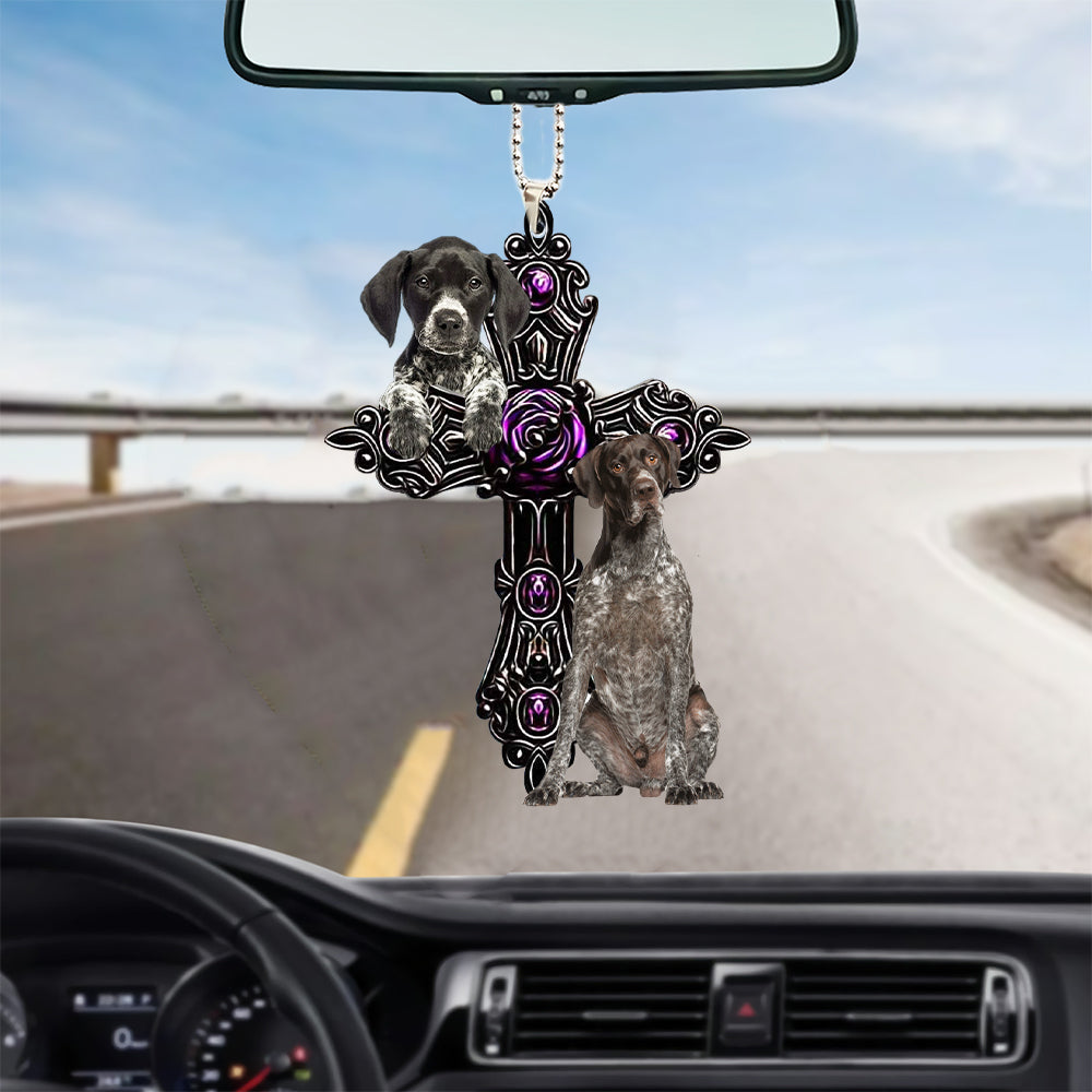 German Shorthaired Pointer Pray For God Car Hanging Ornament Dog Pray For God Ornament Godmerch