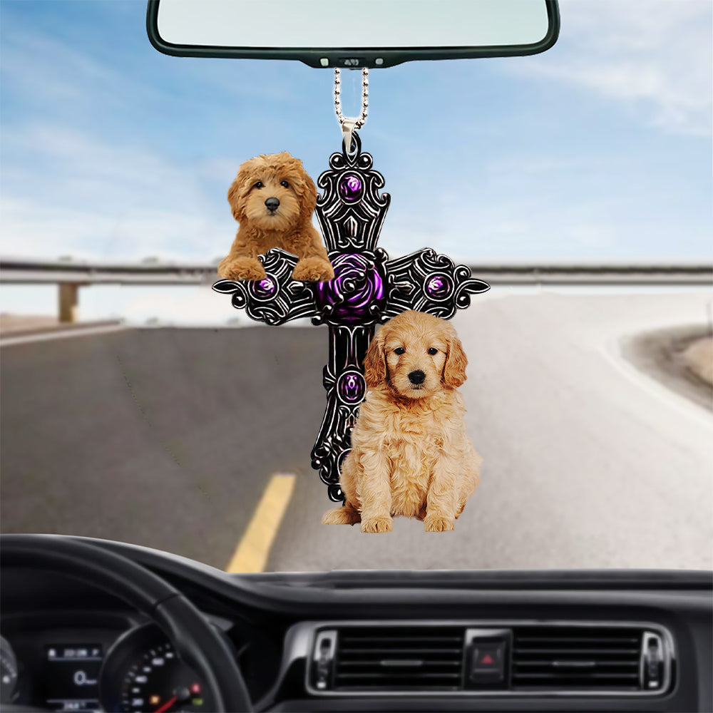 Goldendoodle Pray For God Car Hanging Ornament Godmerch