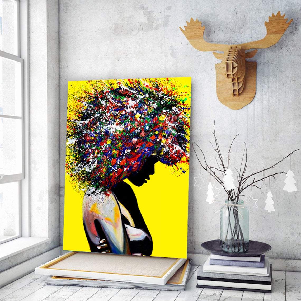 Graffiti Girl Canvas And Poster, Wall Decor Visual Art