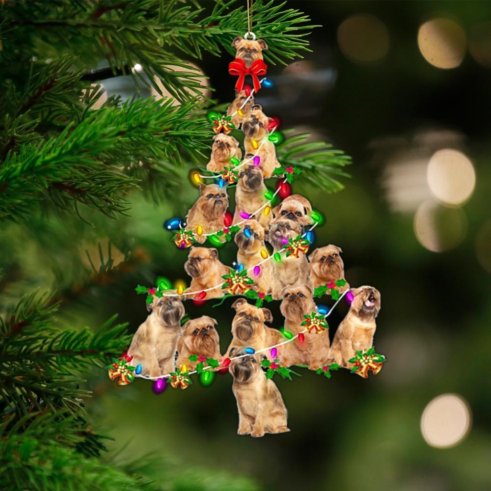 Griffon Bruxellois-Christmas Tree Lights-Two Sided Ornament