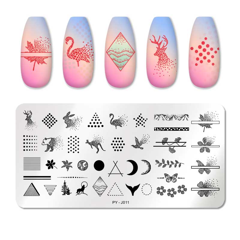 Nail Art Template 12 * 6cm Nail Art Templates Stamping Plate Design Flower Animal Glass Temperature Lace Stamp Templates Plates Image