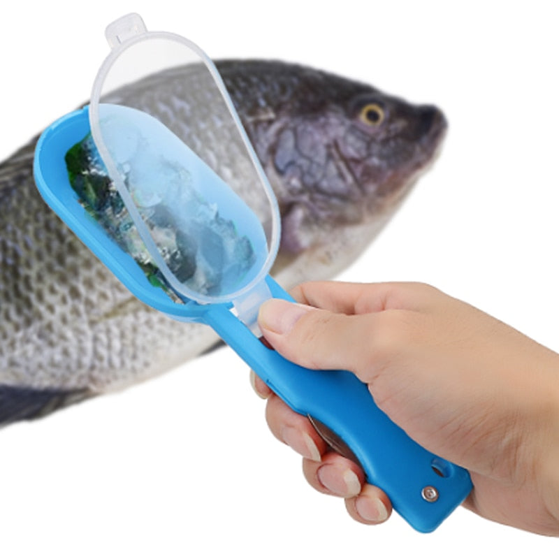 Fish Cleaning Tool 2-in-1 Fishing Scale Brush with Built-in Fish Cutter