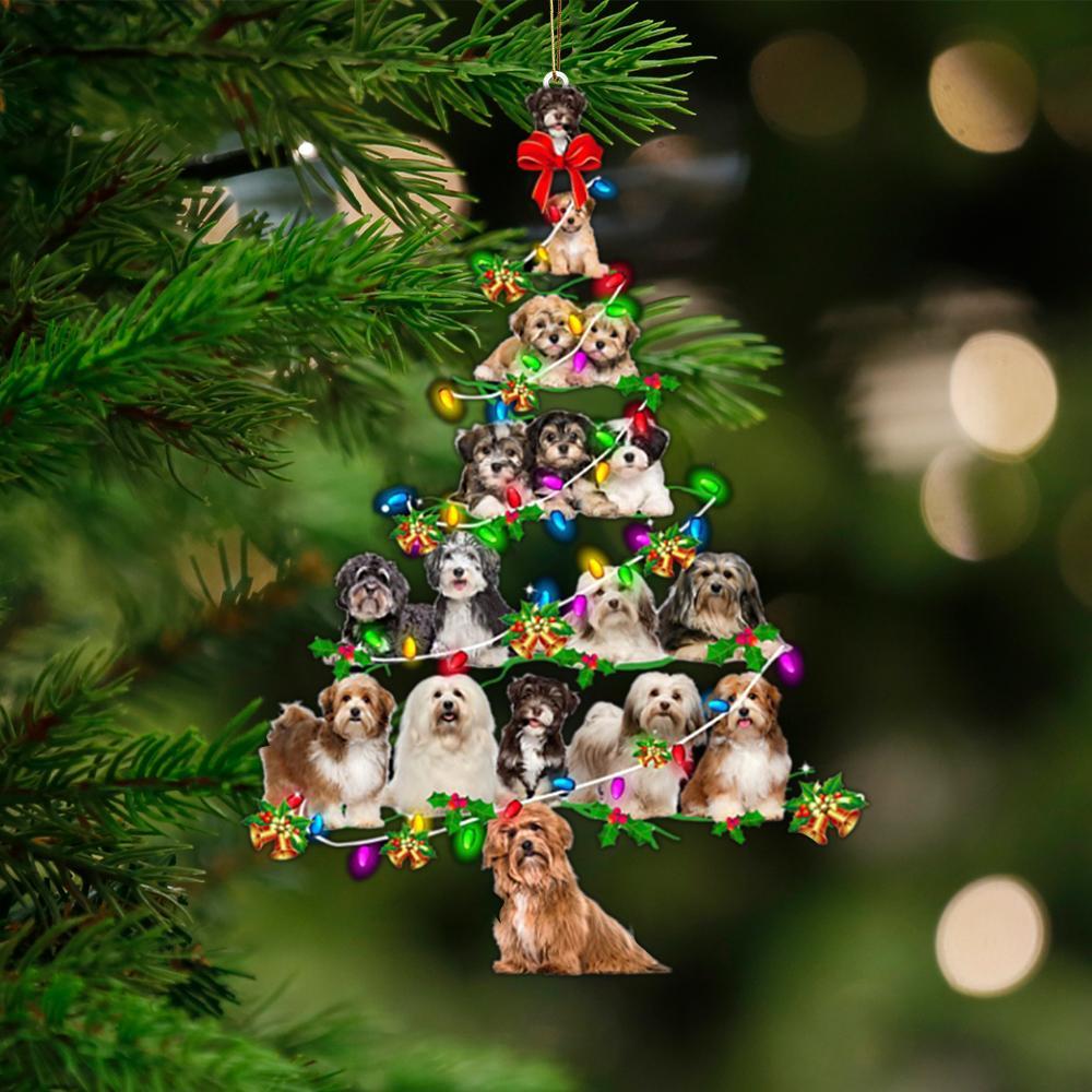 Havanese-Christmas Tree Lights-Two Sided Ornament