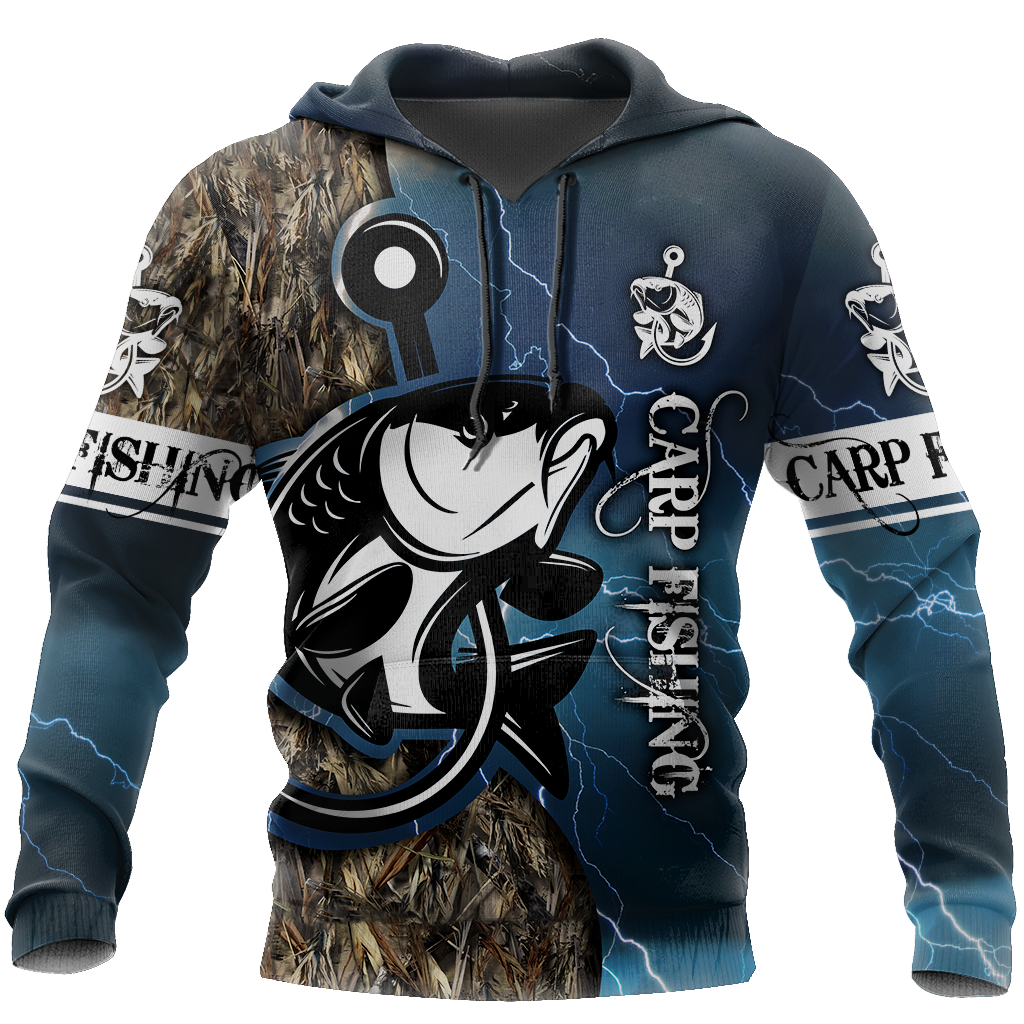 Fishing Gifts Carp Fishing Blue US Unisex Size Hoodie