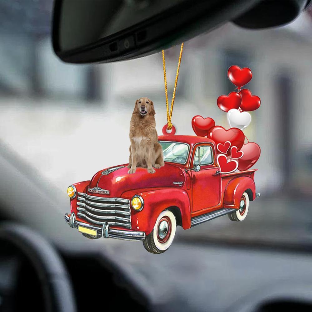 Hovawart-Red Sports Car-Two Sided Ornament