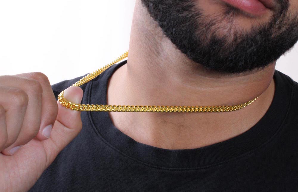 Husband Cuban Link Chain, Gift for Husband Anniversary, Romantic Gift for Him