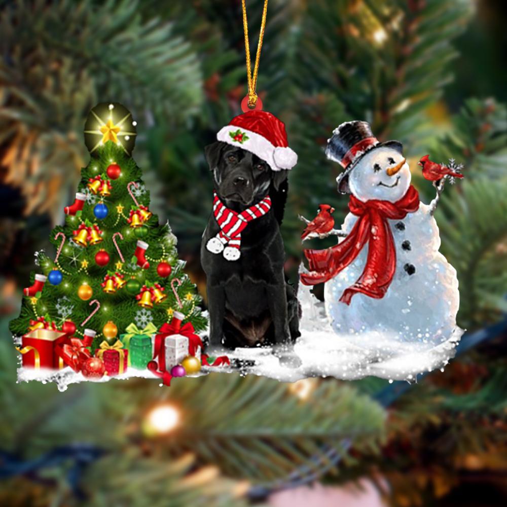 Labrador Retriever Christmas Snow Hanging Ornament