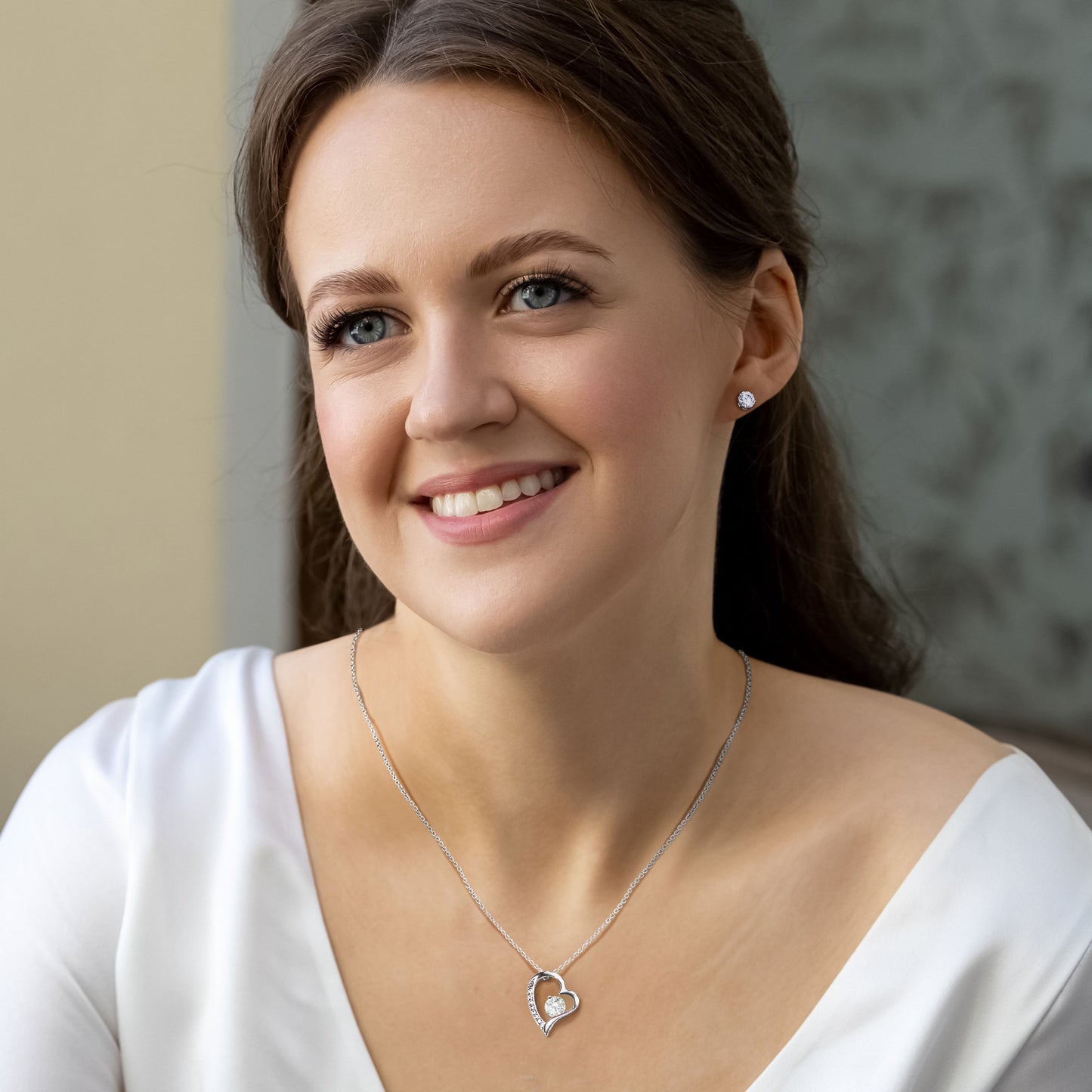 To My Beautiful Wife - I can't Live Without You, Forever Love Necklace Gift