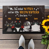 Little Meownsters Live Here - Personalized Doormat - Halloween Gift For Cat Lovers