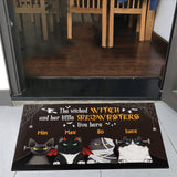 Little Meownsters Live Here - Personalized Doormat - Halloween Gift For Cat Lovers