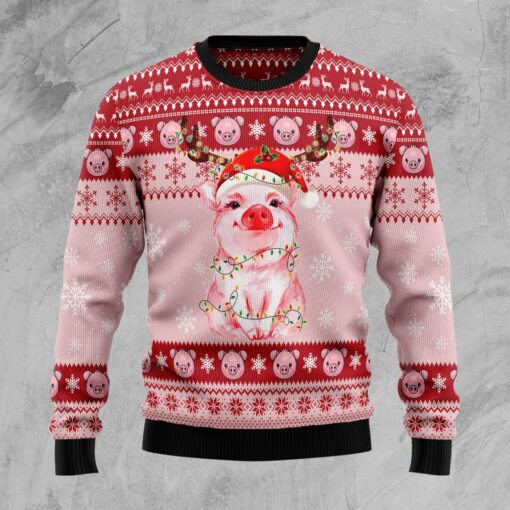 Lovely Pig Merry Christmas Ugly Christmas Sweater