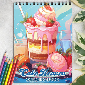 Cake Heaven Spiral-Bound Coloring Book: 30 Tranquil Coloring Pages, Unveiling the Essence of Cake Heaven