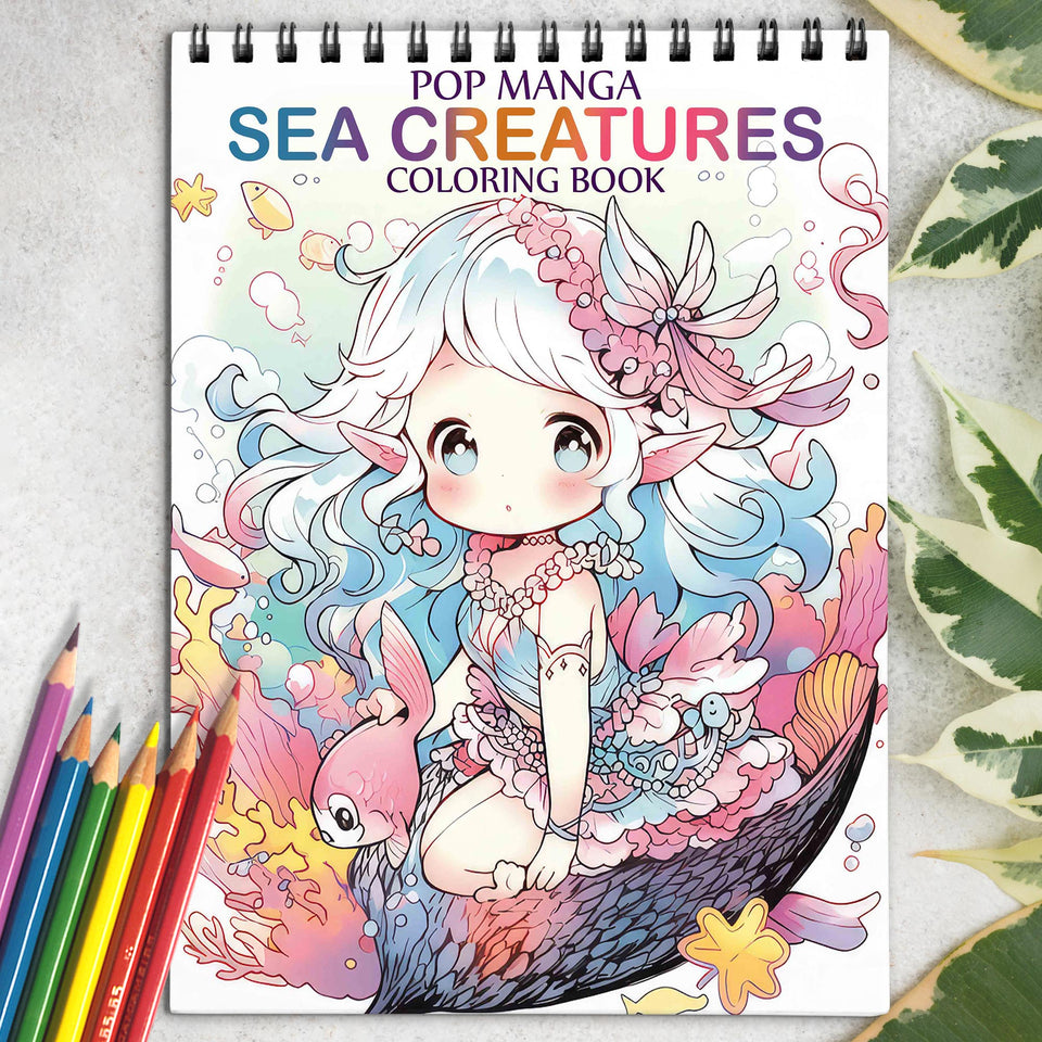 Pop Manga Sea Creatures Coloring Book: Unleash Your Artistic Talents in the Oceanic Journey with 30 Charming Pop Manga Sea Creatures Coloring Pages for Coloring Enthusiasts to Embrace the Unique Style and Grace of A