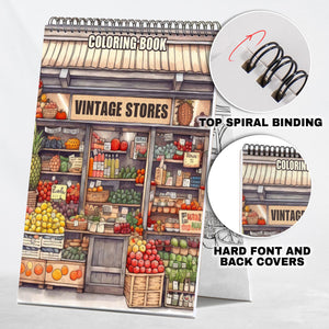 Vintage Stores Coloring Book: Experience 30 Whimsical Coloring Pages, Capturing the Cozy and Quaint Ambiance of Vintage Stores