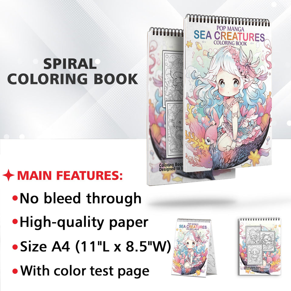 Pop Manga Sea Creatures Coloring Book: Unleash Your Artistic Talents in the Oceanic Journey with 30 Charming Pop Manga Sea Creatures Coloring Pages for Coloring Enthusiasts to Embrace the Unique Style and Grace of A