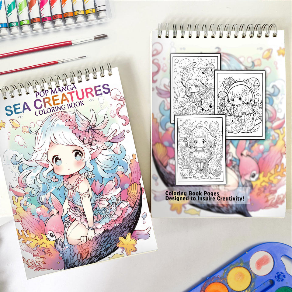 Pop Manga Sea Creatures Coloring Book: Unleash Your Artistic Talents in the Oceanic Journey with 30 Charming Pop Manga Sea Creatures Coloring Pages for Coloring Enthusiasts to Embrace the Unique Style and Grace of A