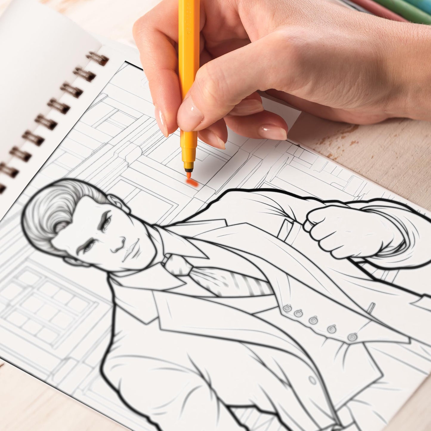 30s Masculine Spiral Bound Coloring Book: 30 Enchanting Coloring Pages, Unleashing Your Creativity in the World of Masculine Elegance